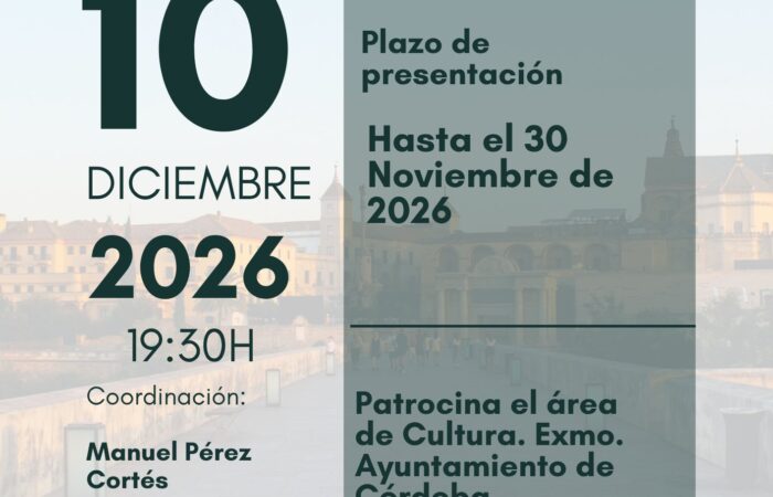 Cartel del III Certamen de Declamación del Ateneo de Córdoba: 10 de diciembre de 2026, 19:30 h, sede del Ateneo. Plazo de presentación hasta el 30 de noviembre de 2026.